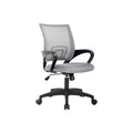 PM | Ergonomic Office Chair | Mid-Back Swivel Desk Chair | Breathable Backrest & Lumbar Support | Adjustable Height | Sponge Seat | Rolling Wheels | Grey | for Adults & Women