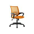 PM | Ergonomic Office Chair | Mid-Back Swivel Desk Chair | Breathable Backrest & Lumbar Support | Adjustable Height | Sponge Seat | Rolling Wheels | Orange | for Adults & Women