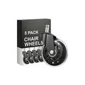 PM | Office Chair Wheels Replacement - Heavy Duty Chair Casters, Rubber Roller Blade Wheels for Carpet and Hardwood Floors Silicon Desk Accessories (Clear)